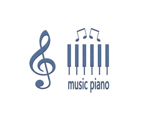 Piano keyboard and notes 