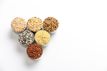 Dry Beans in bowl on white background