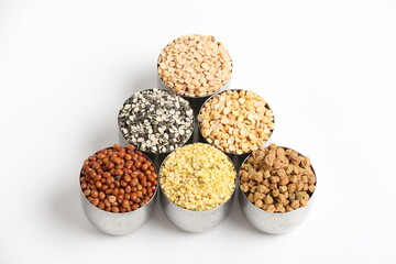 Dry Beans in bowl on white background