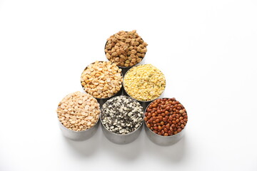 Dry Beans in bowl on white background