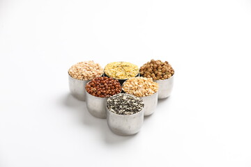 Dry Beans in bowl on white background