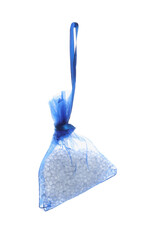 Scented sachet with aroma beads isolated on white