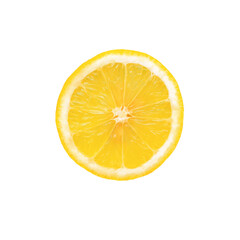 Yellow lemon slice isolated on white
