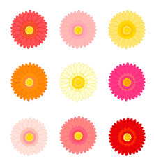 ガーベラの花のアイコンセット
