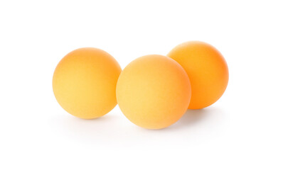 Orange ping pong balls isolated on white