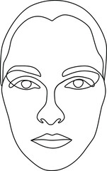 simple drawing of a female portrait. vector drawing portrait of a woman.