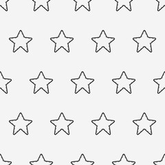 Dashed Stars Pattern. Vector Dashed Stars White Background.