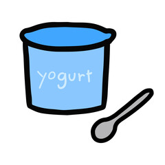 シンプルでかわいいヨーグルトのイラスト 手書き