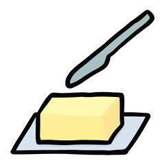 シンプルでかわいいバターのイラスト 手書き