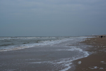 waves on the beach on the north sea 