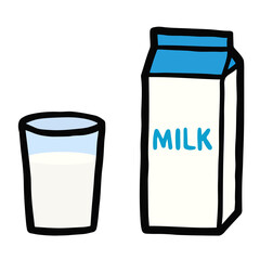 シンプルでかわいい牛乳のイラスト 手書き