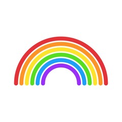 gbt rainbow, gay pride symbol, isolated colored rainbow icon on white background