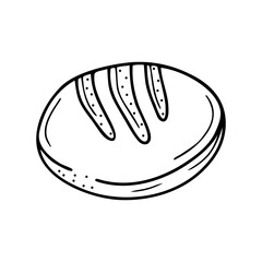 Hand drawn bread isolated on a white background. Doodle, simple outline illustration. It can be used for decoration of textile, paper.