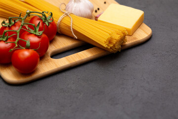 healthy italian food ingredients for pasta close up
