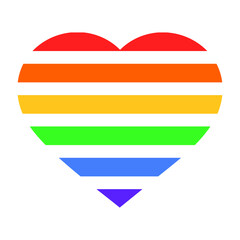 lgbt heart isolated icon, rainbow colors, pride flag, LGBTQIA Culture symbol