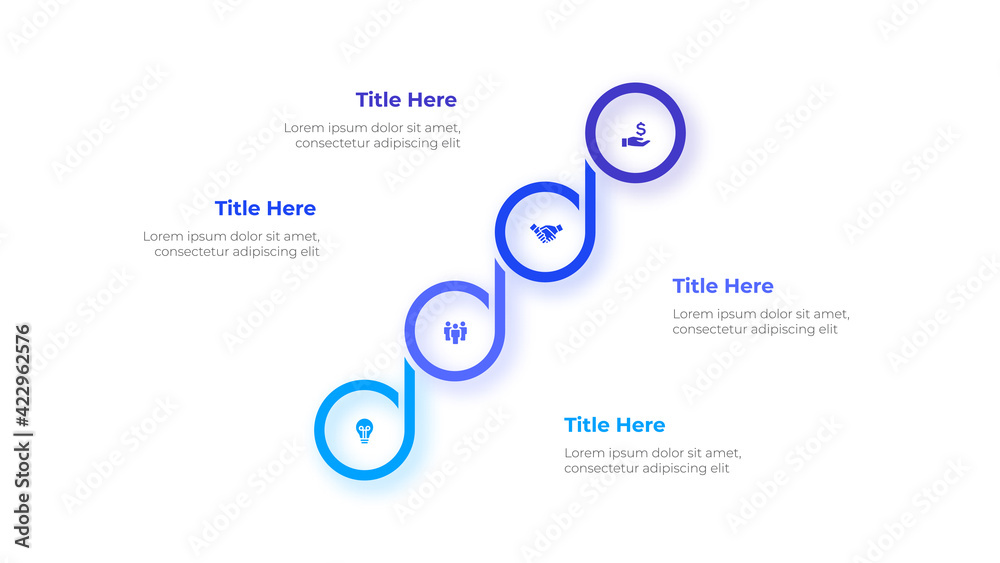 Aufkleber vector rings elements for infographic. template for presentation. business concept with 4 options, p