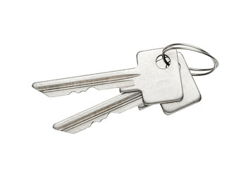 Door keys isolated on white background