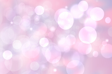 Fototapeta premium Abstract blurred vivid spring summer light delicate pink pastel bokeh background texture with bright soft color circles. Space for your text. Beautiful backdrop illustration.