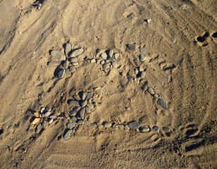 Natural mosaic flowers image  of structure.surface of the sand