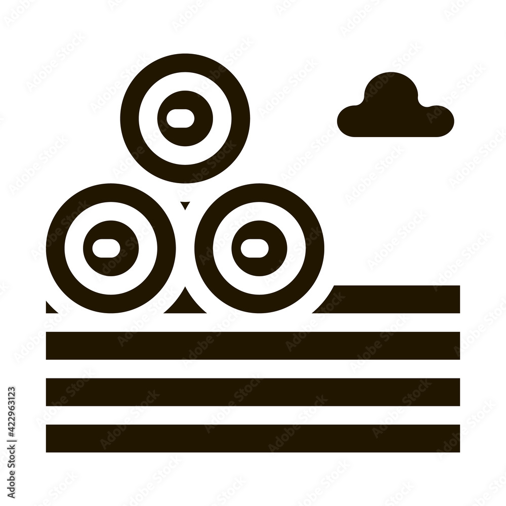 Canvas Prints haystacks on ground icon Vector Glyph Illustration