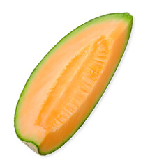 Slice melon isolated on white. melon clipping path