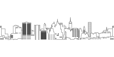 City landscape, icon, vector illustration isolated on white background