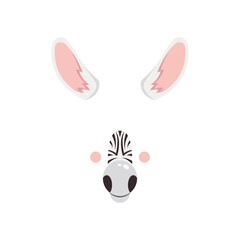 Be a zebra at the party. Mask. Vector illustration isolated on white background