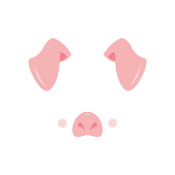 Be a pig at the party. Mask. Vector illustration isolated on white background