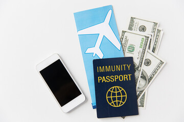 immunity passport and air tickets for travel