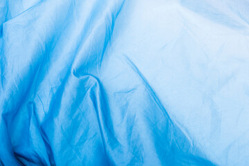 Abstract  crumpled Blue and White Gradient color background, blank fabric texture background