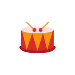 Illustration of a big toy drum on a white background