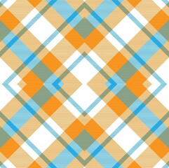 Orange Argyle Plaid Tartan textured Seamless Pattern Design