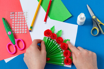 Making greeting card for Mother's Day. Step 15