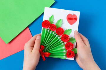 Making greeting card for Mother's Day. Step 17