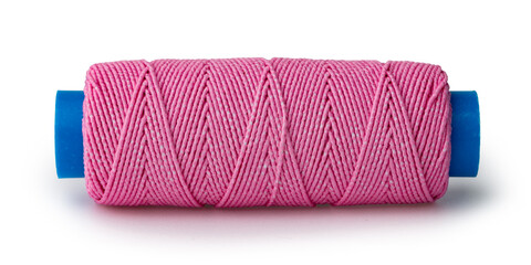 Color thread spool isolated on white background