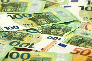 Euro Geldscheine als Bildhintergrund