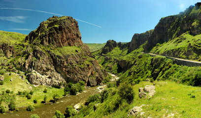 Mtkvari river gorge near Tmogvi in Samtskhe-Javakheti region of Southern Georgia © aquatarkus