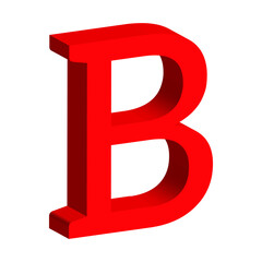 3d red letter B