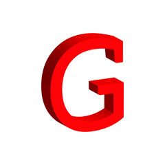 3d red letter g