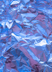 Crumpled foil background and texture