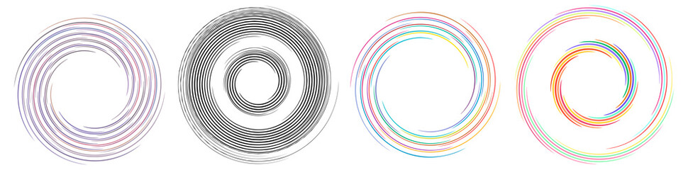 Spiral, twirl, whirlpool element vector illustration. Cochlear, helix, and volute