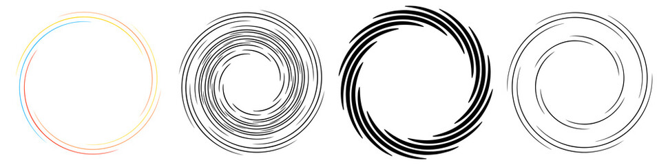 Spiral, twirl, whirlpool element vector illustration. Cochlear, helix, and volute