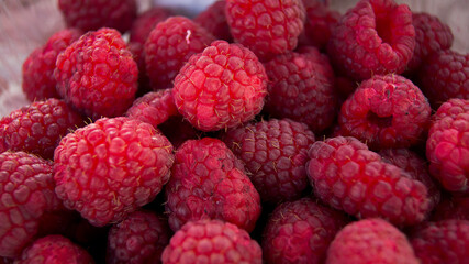 Raspberries close up