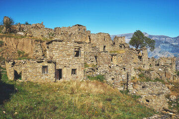 Abandoned mountain aul in Dagestan republic, Russia