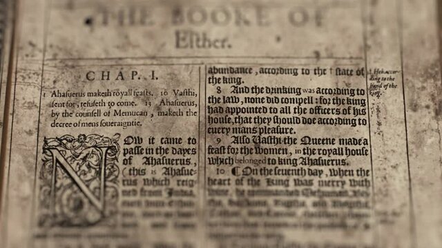 The Book Of Esther - Slider Shot, Old Paper Bible, King James Bible