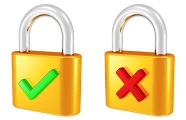 Schloss mit einem H&auml;kchensymbol und Schloss mit einem Kreuzsymbol