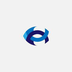 Fototapeta premium logo fish modern icon, design abstract fish symbol.