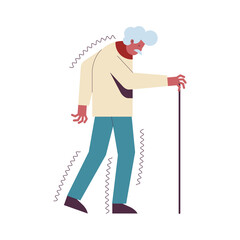 suffering parkinson walking