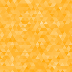 Seamless golden pattern of triangles. Polygonal background.