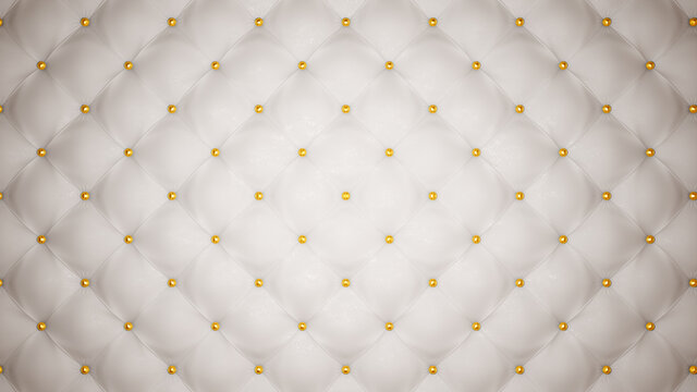 White upholstery. Leather background. Capitone. High resolution.